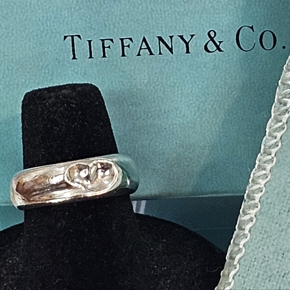 💚Tiffany & Co. Curved Heart Elsa Peretti 925 Silver Vintage Ring SZ 6.25 💍 - Picture 3 of 17